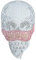 Unbekannt Großes Bügelbild Totenkopf Cologne Strass Applikation 30x17 cm Köln Aufbügler