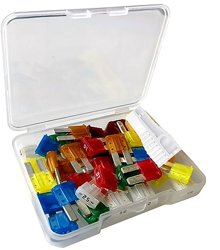 Gebildet 35pcs 12V-24V Micro2 KFZ Sicherungen Set,Auto Sicherungen,Auto Stecksicherung 5A/7.5A/10A/15A/20A/25A/30A(Jeweils für 5pcs) mit 1pc Sicherungszieher