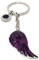The Leonardo Collection Porte-clés en forme d'aile d'ange gardien avec pierre de naissance en violet pour février pour femmes et filles