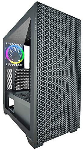 AZZA Hive - ATX Mid Tower Gaming Gehäuse, Design für optimalen Airflow, mit ARGB Lüfter, Schwarz