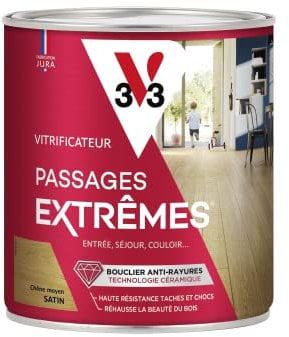 V33 Vitrificateur passages extrêmes, Chêne moyen satin, 0,75l