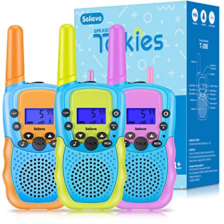 Selieve Spielzeug für 3-12 Jährige Mädchen oder Jungen, Walkie Talkies für Kinder 3er Set 3 KM Reichweite Spielzeug für Innen Draußen Aktivität Stem,Geschenke für 3-8 jährige Jungen und Mädchen