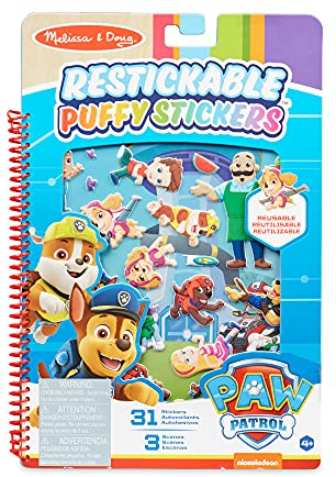 Melissa & Doug | PAW Patrol | Wiederaufklebbare, bauschige Sticker – Abenteuerbucht | 31 Wiederverwendbare Sticker