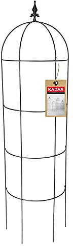 KADAX Rankobelisk aus pulverbeschichtetem Stahl, 3D-Rankobelisk, Rankhilfe, Obelisk, freistehende Ranksäule, Rankobelisk, Rankturm, Rankgitter (H: 150 cm, Halbrund)
