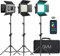 GVM 880RS RGB Videoleuchte Panel mit Lichtstativ, 3er Pack 60W LED Fotolicht 11200Lux/0,5m 3200K-5600K Fotografie Dauerlicht mit 18 Lichteffekt für YouTube Studio Film Streaming APP Steuerung CRI97+