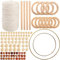 ZEAYEA 102 Pcs Macrame Kits for Beginners, 3mm x 220 Yards Natural Cotton Cord with Wooden Beads, Wooden Sticks, Wood Rings and Metal Rings, Macrame Wall Hanging DIY Kit for Macrame Plant Hanger