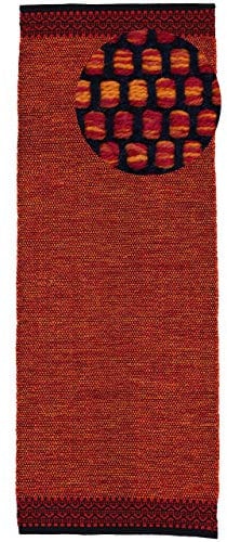 carpetfine Baumwollteppich Kelim Mia Läufer Rot 80x500 cm | Moderner Teppich für Wohn- und Schlafzimmer