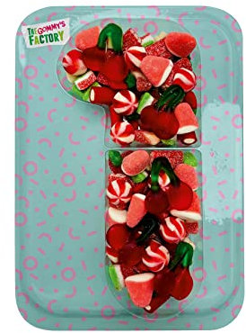 Gommy's Factory, Party Numbers n 1, Tarta de gominolas para cumpleaños con forma de números. 500g de chuches