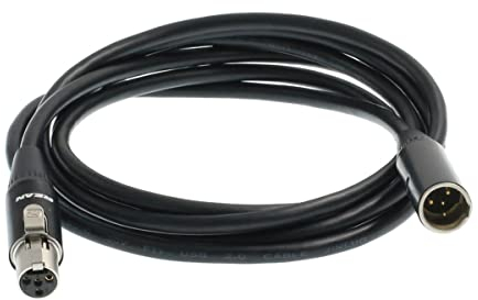 HangTon Headset Mikrofon Audio Adapter Verlängerungskabel für Shure SM-93 WBH WL Body-Pack Transmitter Mini XLR 4 Pin TA4F Stecker auf Buchse 2m