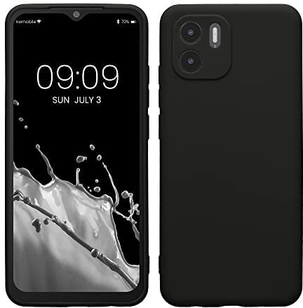 kwmobile Handyhülle für Xiaomi Redmi A1 Hülle - weiches Handy Silikon Case - Schutzhülle Cover - Schwarz matt