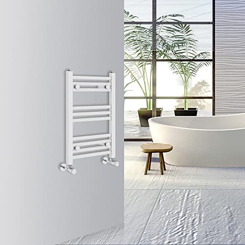 Warmehaus Straight Bathroom Heated Towel Rail Warmer Radiator Central Heating 600x400mm - White