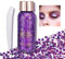 Glitter gel,Festival Glitzer Gesicht,Chunky Glitter Liquid Lidschatten Long-Lasting Body Glitter gel Körperglitzer Festival Zubehör Glitter für Gesicht Nägel Augen Lippen Haare DIY(Violett)