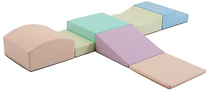 IGLU SOFT PLAY 7 Blöcke Softbausteine Riesenbausteine Schaumstoffbausteine Großbausteine - helles Pastell