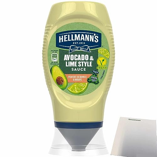 Hellmann´s Advocado & Lime Style Sauce Perfekt zu Bowls und Wraps (250ml Flasche) + usy Block