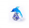 DECRZPB Handgefertigte Blaue Delfin-Figur aus Glas geblasenes Glas farbige Glasur Briefbeschwerer Geburtstagsgeschenk Tischdekoration Heimdekoration