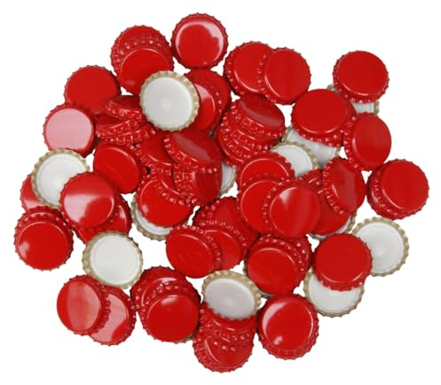BALLIIHOO 29mm Large Crown Caps - Pack of 100 x Red - for Champagne and Oversize Bottles