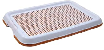 AWHAO Bandeja de Entrenamiento para Inodoro para Perros, Orinal, Entrenador, Esquina, Soporte para Almohadillas Interiores para Mascotas, Rojo marrón