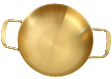 HOMSFOU edelstahltopf edelstahlpfanne Tropfschale kleiner Kochtopf silberner Anzug tragbarer Herd Kochgeschirr aus Rostfreier Stahl Antihaftpfanne Spaghetti wok Metall