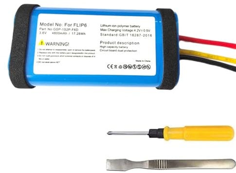 CAESEA Replacement Battery for JBL Flip6 Bluam Flip6 Redam PN GSP-1S2P-F6D 3.6V 4800mAh
