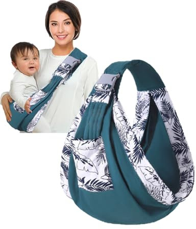 Tragetuch Atmungsaktiv,Babytrage Seitlich,Kindertrage Seitlich,Baby Tragetuch,TragetuchBaby Neugeboren,Kleinkind Trage,Baby Sling,Wild Ride Kindertrage bis 20kg (Grün glasiert, Baumwolle)