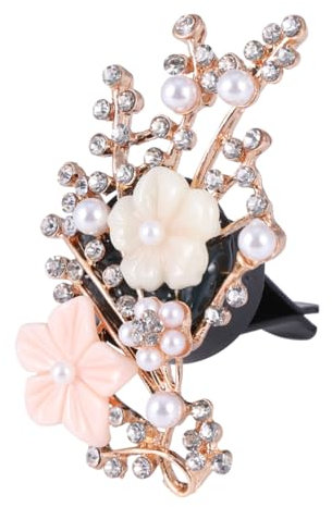 BELLIFFY Profumo Auto Brillante Clip Ventilazione Con Decorazione Fiore Strass Diffusore Per Interni Auto Ufficio e Casa Con Cotone Profumato Per Compleanni e Festività