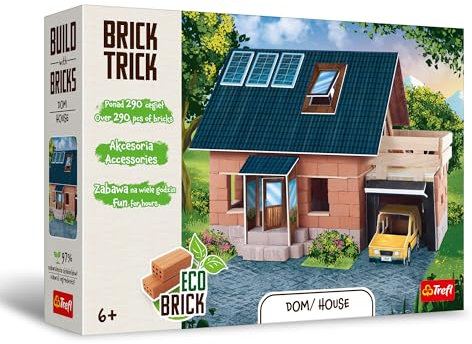 Brick Trick Trefl Maison/House - Construisez en Briques, ECO Blocs en Brique, 290 Briques, pour Les Enfants à partir de 6 Ans