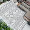 Famibay Alfombra Exterior 245 x 305 cm Motivo geométrico Alfombra Extragrande para Exteriores, Duradera, Plegable Rayos UV Alfombra Exterior terraza para Terraza Balcón Patio Camping Playa