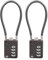 4 Digit Cable Combination Locks 7.1 inches Bold Cable for School Gym Locker,Helmet,Filing Cabinets,Toolbox,Luggage Suitcase,knapsack,Black 2Pack