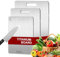 3 Stück Titan Schneidebrett, Edelstahl Titanium Cutting Board, Doppelseitiges Lebensmittel Grade Schneidebrett, Titanium Cutting Board für Fleisch, Obst