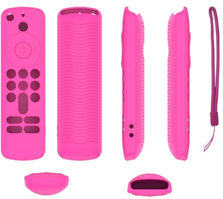 Hülle für Fire TV Stick 4K (2. Generation), Fernbedienungshülle Skin, Stoßfeste Anti-Rutsch-Schutzhülle für die Fernbedienung (Leuchtendes Rosa)