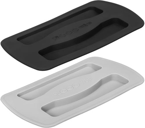 KOMBIUDA Silicone Toaster Lids and Oven Topper Covers for Bread Maker, 2pcs Dust Protection Caps in Black and Grey, Kitchen Toaster Accessories for Cleaner Oven Maintenance