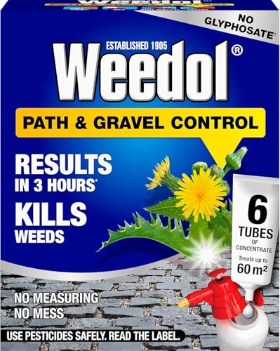 Weedol Path & Gravel Concentrate Weed Killer 6 Tubes / 12 Tubes | Long-Lasting Systemic Control for Paths, Patios & Gravel | Easy-Mix Soluble Tubes (6 Tubes)