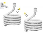 Lot de 2 tuyaux de vidange pour climatiseurs – Tuyau de condensation universel 16/25 mm avec clip pour déshumidificateurs, machines à laver – Tuyau flexible en polyéthylène (600 cm), découpable