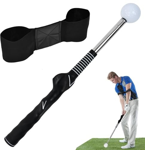 Zithgen Aide à l'Entraînement au Golf Rétractable | avec Brassard et Poignée Réglable pour Correction de la Posture | Entraîneur de Swing de Golf Portable | pour Débutants, Professionnels