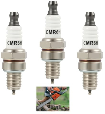 3 Pezzi CMR6H Candela, Candela 3365, Sostituzione per Stihl MS171 MS181 MS211 BR600 FS90 FS130 Husqvarna Honda Bosch Autolite Champion RZ7C RZ7CT10, Candelas Alta Prestazione per Decespugliatore