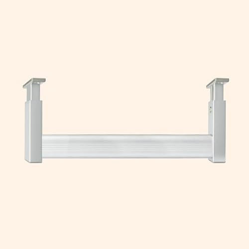 YCVAWEOD Verstellbare Schrankstangenmontagehalterung für Decken Silber 95 cm (37 3/8 ) Kleidung Hängende Aufbewahrungsstange mit Flansch perfekt für Schlafzimmer Garderobe Nization LWX