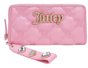 Juicy Couture Starstruck Damen-Geldbörse, groß, mit Reißverschluss, Helles Pink, 8in W x 4.25in H, Modern