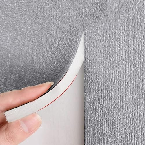Papier Peint Isolant Thermique et Anti Humidité - Rouleau Isolant Thermique Autocollant - Revetement Mural Adhesif - Imperméable et Réduction du Bruit(Gray 3mm,50 x 280 cm)