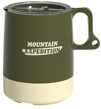 Mug de Camping pour Café,Poignée Anti-Dérapante Étanche Avec Couvercle,Mugs À Café Portables Pour Le Camping - Pour Intérieur Extérieur Voyage Randonnée Backpacking Pêche Escalade Sports Thé Eau