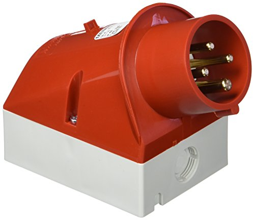 Mennekes 101200039 Wandsteckdose, CEE, 400 V, 50-60 Hz, 16 A, 4-polig, IP 44, Rot