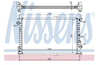 NISSENS Kühler Motorkühlung Kühler Wasserkühler Motorkühler Netzbreite 389mm Netzlänge 620mm Netztiefe 26mm 62156A