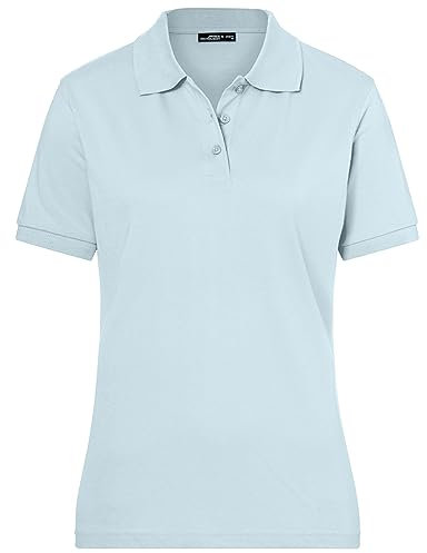 James & Nicholson Damenpolo Classic - Piqué-Poloshirt mit gestrickten Bündchen | Farbe: Light-Blue | Grösse: S