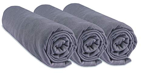 3 Stück Spannbettlaken 70 x 140 cm Kinderbett 70 x 140 cm | 100% Baumwolle Jersey | Grau | dehnbar & atmungsaktiv | Gesunder Schlaf | Marke Easy Dore | Öko-Tex zertifiziert | Qualität | Made in Europe