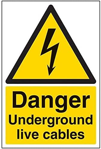 vsafety Signes 68016 au-s Danger Underground Live Câbles Avertisseur électrique signe, autocollant, Portrait, 200 mm x 300 mm, noir/jaune