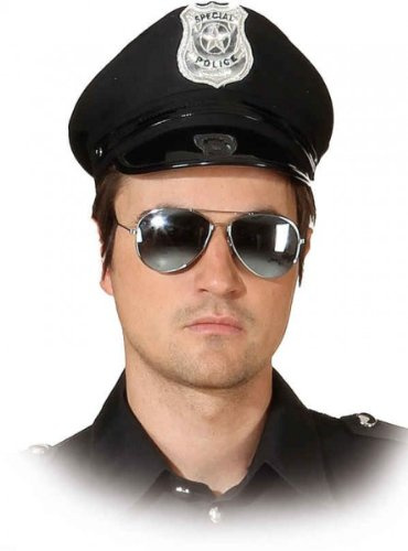 Orlob amerikanische Polizeimütze schwarz, Kopfweite: 58