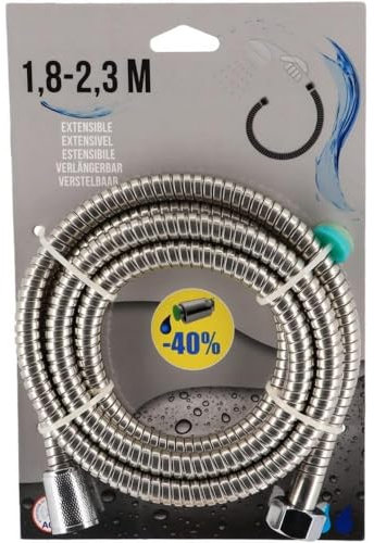 Tendance – Ausziehbarer Edelstahl-Duschschlauch 180 bis 230 cm – Chrom – Badezimmer – Hydro