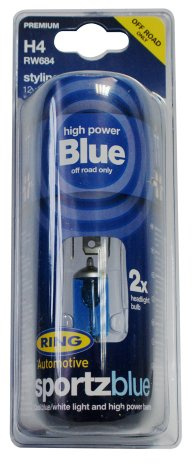 Ring Automotive RW684 H4 P43t Sports Blue Halogen Headlamp Off-Road, 12 V, 100/80 W