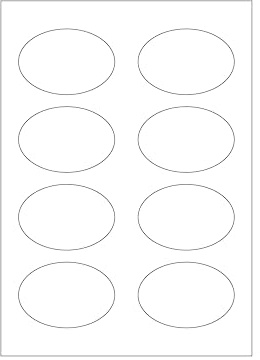 MADE IN GERMANY 80 Etiketten selbstklebend oval 80 x 55 mm weiß permanent klebend auf Bogen A4 (10 Bögen x 8 Etik.) CS Label – Universaletiketten zum Beschriften und Bedrucken