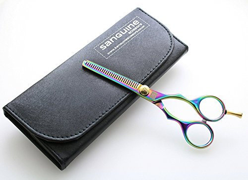 Effilierschere aus Titan, professionelle Friseur-Effilierschere, Friseur-Effilierschere für alle Haartypen – Präsentationskoffer