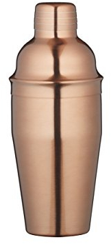 BarCraft Copper Effect Cocktail Shaker with Strainer in Gift Box, Copper Effect Stainless Steel, 500 ml